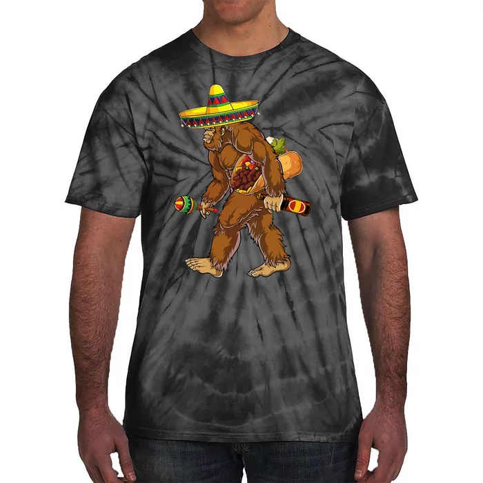 Bigfoot Carrying Taco El Squatcho Beer Pacho Sombrero Lover Tie-Dye T-Shirt