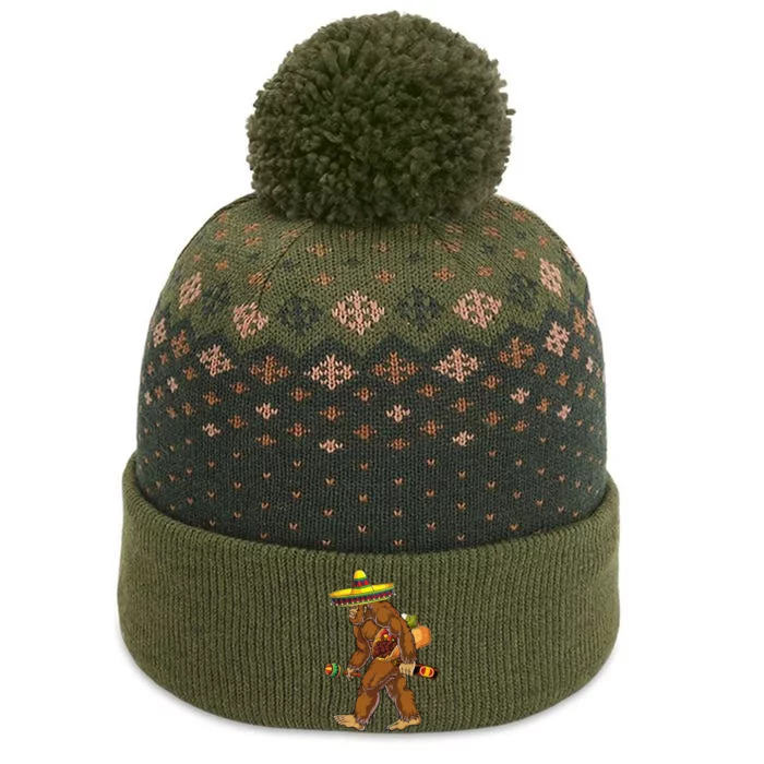 Bigfoot Carrying Taco El Squatcho Beer Pacho Sombrero Lover The Baniff Cuffed Pom Beanie