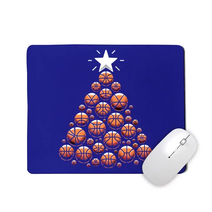 Basketball Christmas Tree Funny Basketball Xmas Gift Mousepad