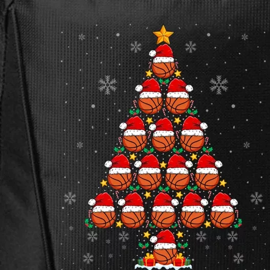 Basketball Christmas Tree Lights Santa Hat Basketball Xmas Gift City Backpack