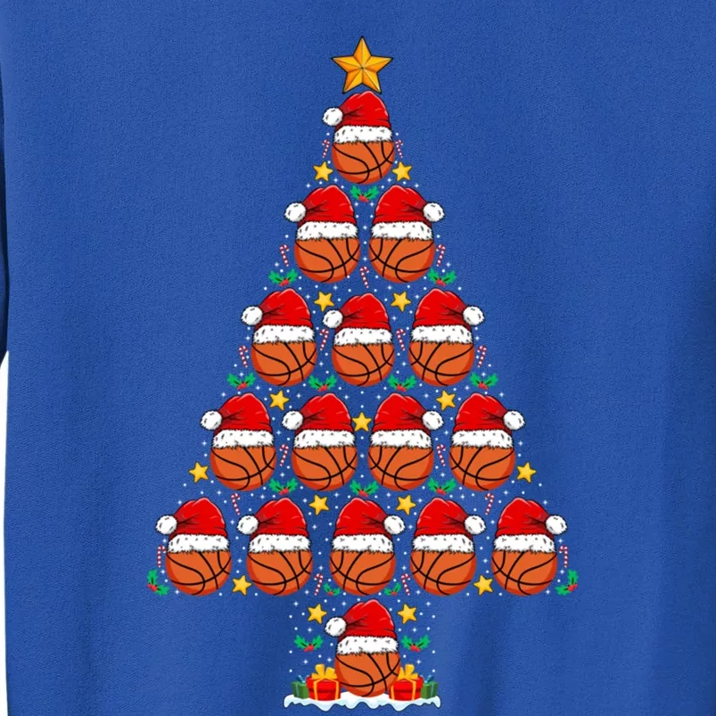 Basketball Christmas Tree Santa Hat Basketball Player Xmas Meaningful Gift Sweatshirt