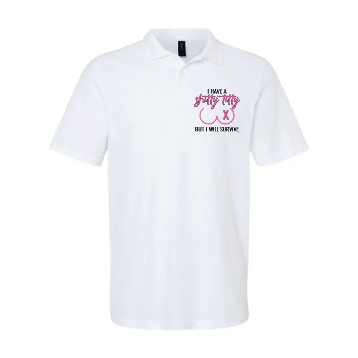 Breast Cancer Tees I Have A Shitty Titty But I Will Survive Softstyle Adult Sport Polo