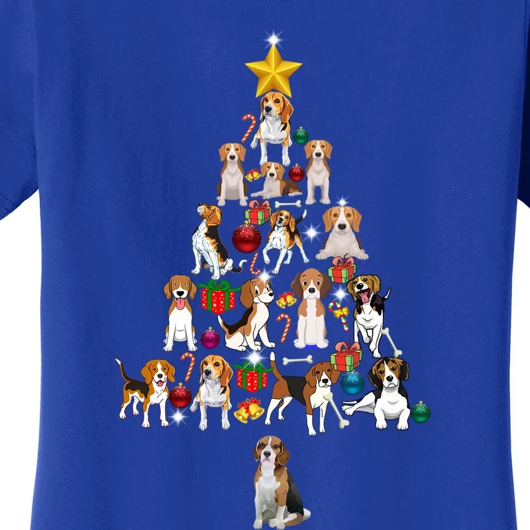 Beagle Christmas Tree Cool Gift Funny Xmas Beagle Gift Women's T-Shirt