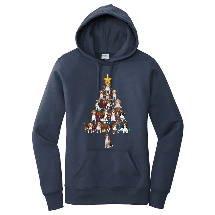 Beagle Christmas Tree Cool Gift Funny Xmas Beagle Gift Women's Pullover Hoodie