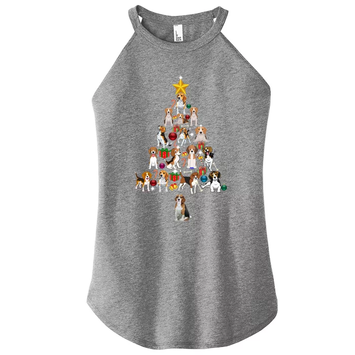 Beagle Christmas Tree Cool Gift Funny Xmas Beagle Gift Women’s Perfect Tri Rocker Tank