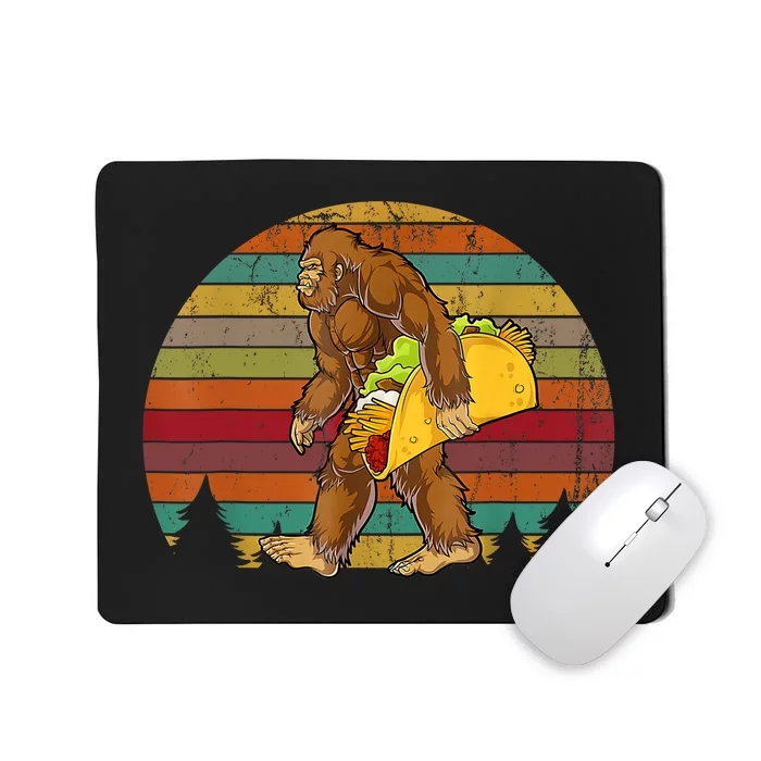 Bigfoot Carrying Taco Funny Cinco De Mayo Boy Men Sasquatch Mousepad