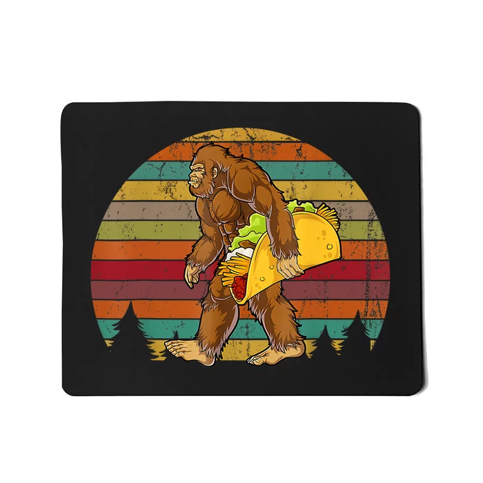 Bigfoot Carrying Taco Funny Cinco De Mayo Boy Men Sasquatch Mousepad