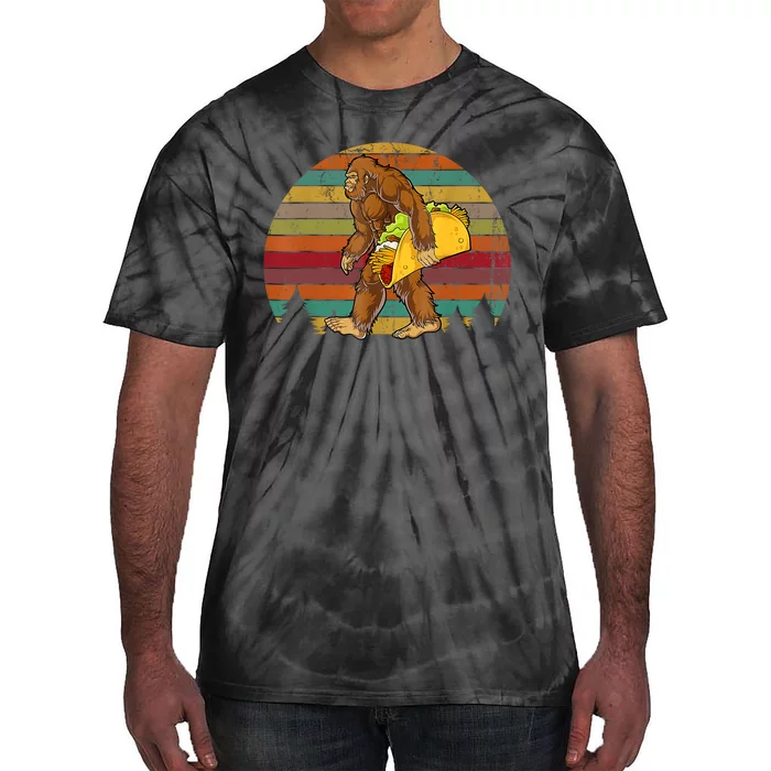 Bigfoot Carrying Taco Funny Cinco De Mayo Boy Men Sasquatch Tie-Dye T-Shirt