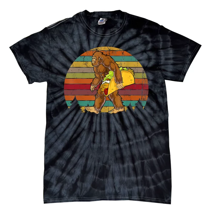 Bigfoot Carrying Taco Funny Cinco De Mayo Boy Men Sasquatch Tie-Dye T-Shirt