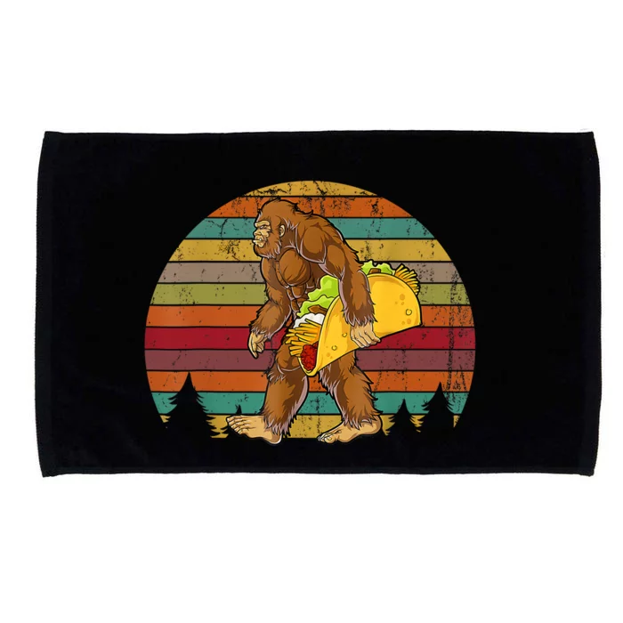 Bigfoot Carrying Taco Funny Cinco De Mayo Boy Men Sasquatch Microfiber Hand Towel