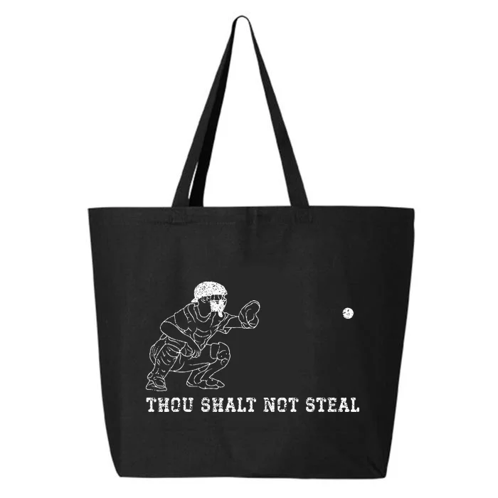 Baseball Catcher Thou Shalt Not Steal Christian Player Coach 25L Jumbo Tote