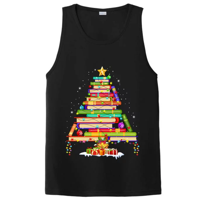 Books Christmas Tree Decor Xmas For Librarian Teacher Meaningful Gift Performance Tank