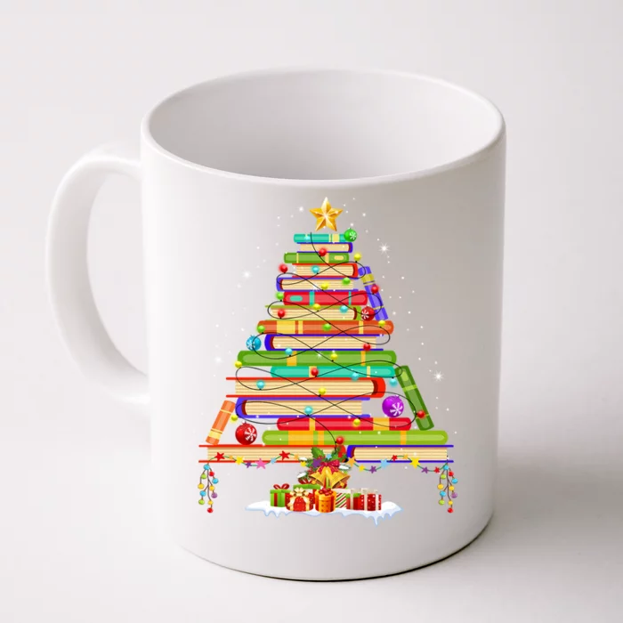 Books Christmas Tree Decor Xmas For Librarian Teacher Meaningful Gift Front & Back Coffee Mug