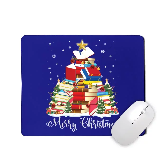 Books Christmas Tree Reading Gift Book Lover Pajama Funny Gift Mousepad