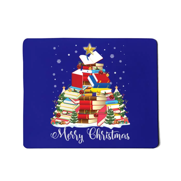 Books Christmas Tree Reading Gift Book Lover Pajama Funny Gift Mousepad