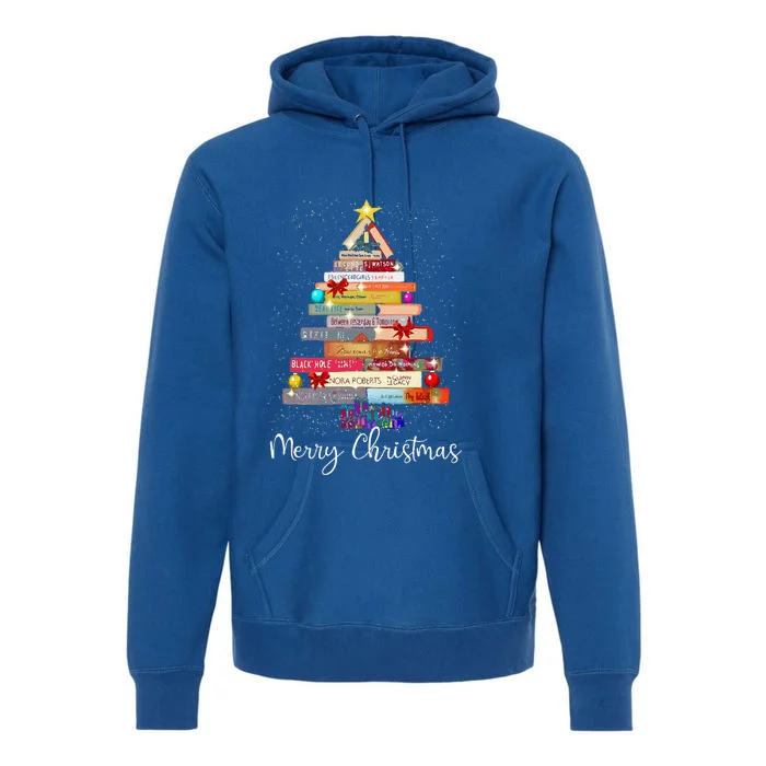 Book Christmas Tree For Book Lover Librarian Teachers Xmas Premium Hoodie