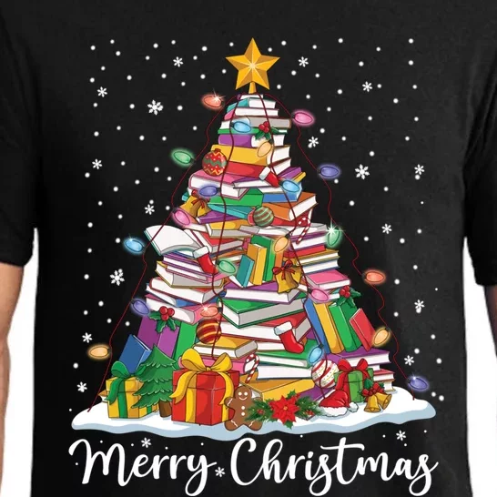 Books Christmas Tree Funny Love Reading Book Lover Librarian Gift Pajama Set