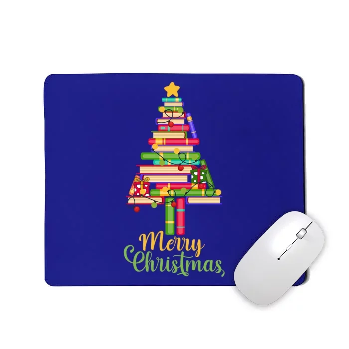 Books Christmas Tree Santa Fun Celebration Funny Gift Family Gift Mousepad