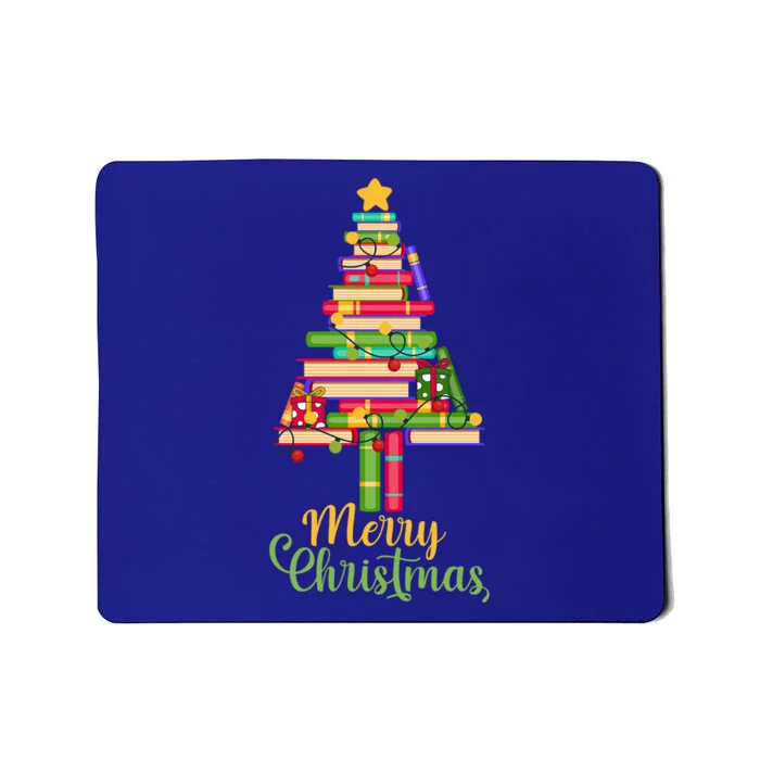 Books Christmas Tree Santa Fun Celebration Funny Gift Family Gift Mousepad