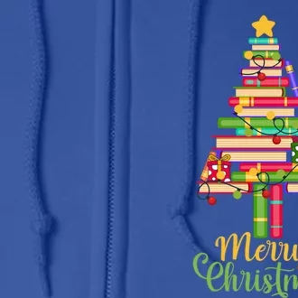 Books Christmas Tree Santa Fun Celebration Funny Gift Family Gift Full Zip Hoodie