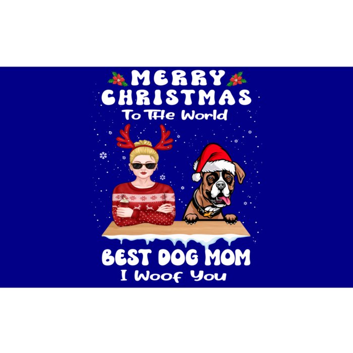 Boxer Christmas To The World Best Dog Mom Funny Xmas Funny Gift Bumper Sticker