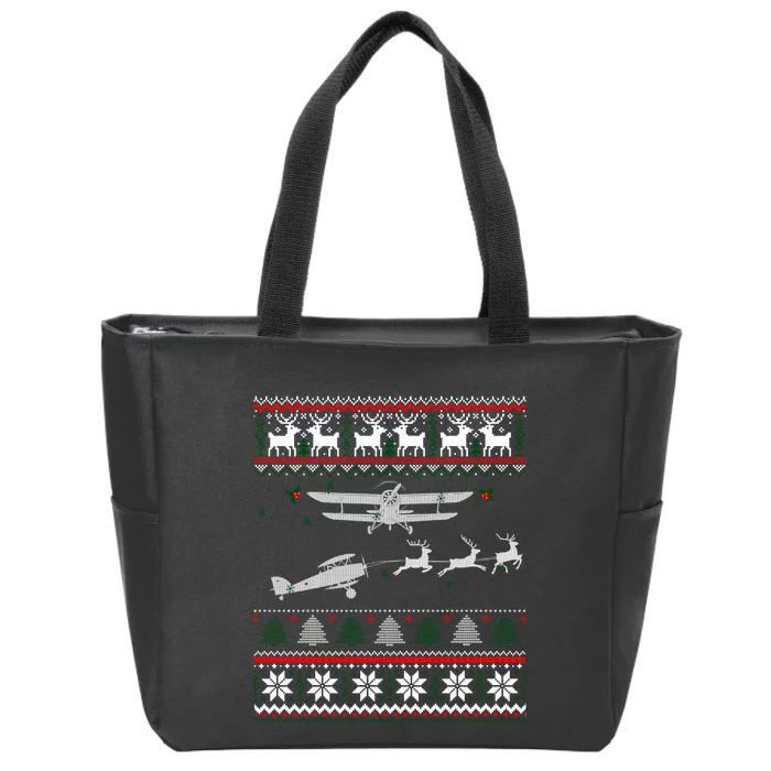 Best Christmas Thanksgiving Gift Pilots Aviation Ugly Zip Tote Bag