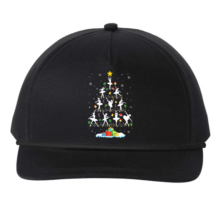 Ballet Christmas Tree Ballet Dancer Christmas Ballet Teacher Snapback Five-Panel Rope Hat