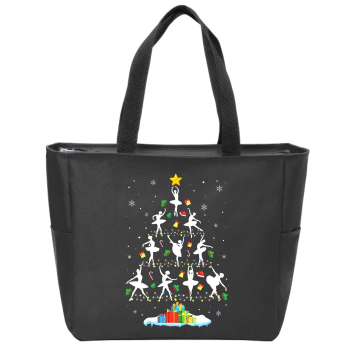 Ballet Christmas Tree Ballet Dancer Christmas Ballet Teacher Zip Tote Bag