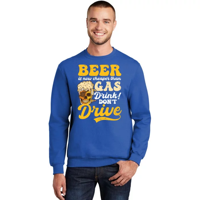 Beer Cheaper Than Gas Design Bbq Beer Freedom Cool Gift Sweatshirt