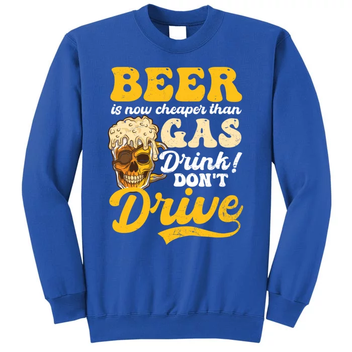 Beer Cheaper Than Gas Design Bbq Beer Freedom Cool Gift Sweatshirt