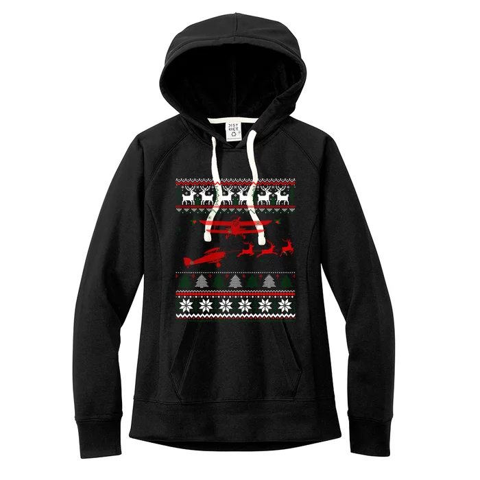 Best Christmas Thanksgiving Gift Pilots Aviation Ugly Gift Women's Fleece Hoodie