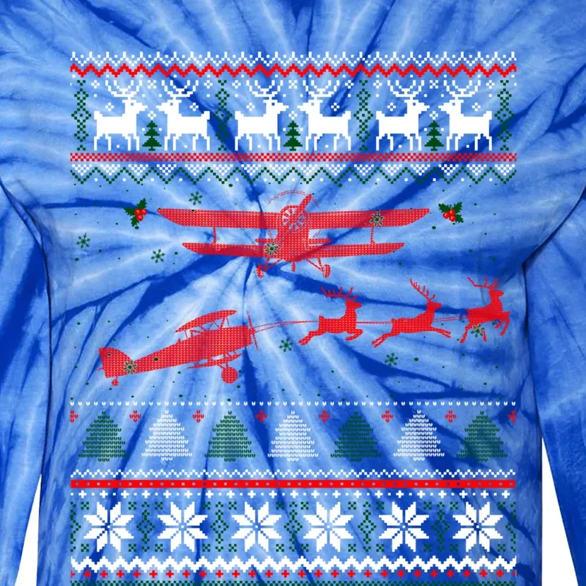 Best Christmas Thanksgiving Gift Pilots Aviation Ugly Gift Tie-Dye Long Sleeve Shirt