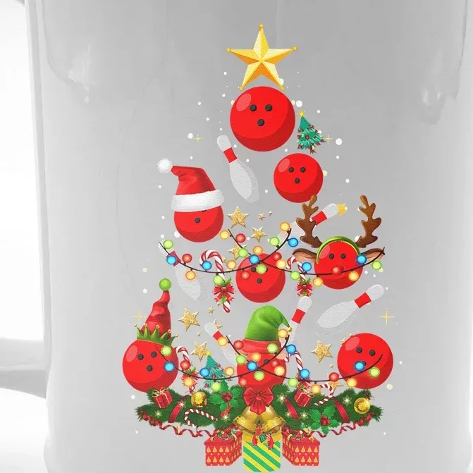 Bowling Christmas Tree Lights Funny Xmas Gifts For Funny Funny Front & Back Beer Stein