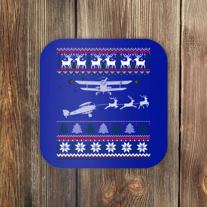 Best Christmas Thanksgiving Gift Pilots Aviation Ugly Gift Coaster