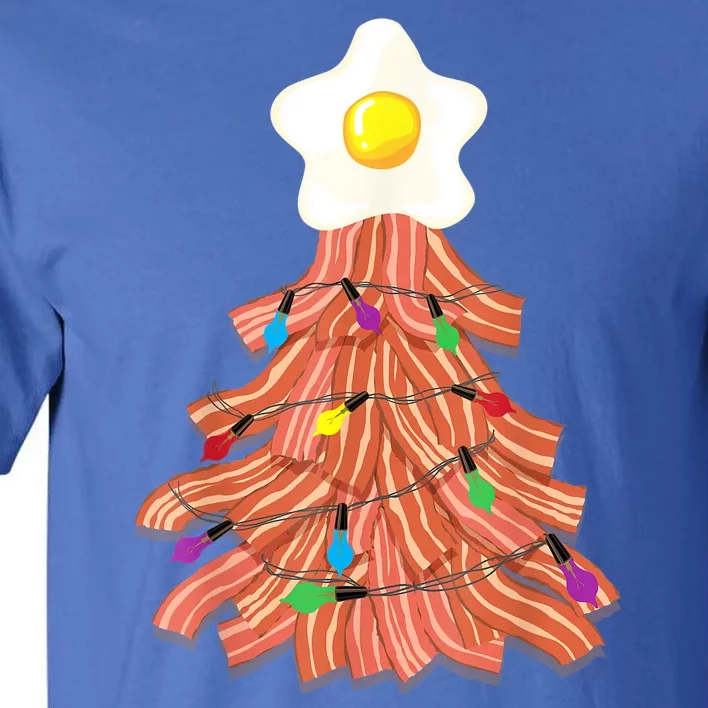 Bacon Christmas Tree Egg Top Funny Pork Lover Gift Tall T-Shirt