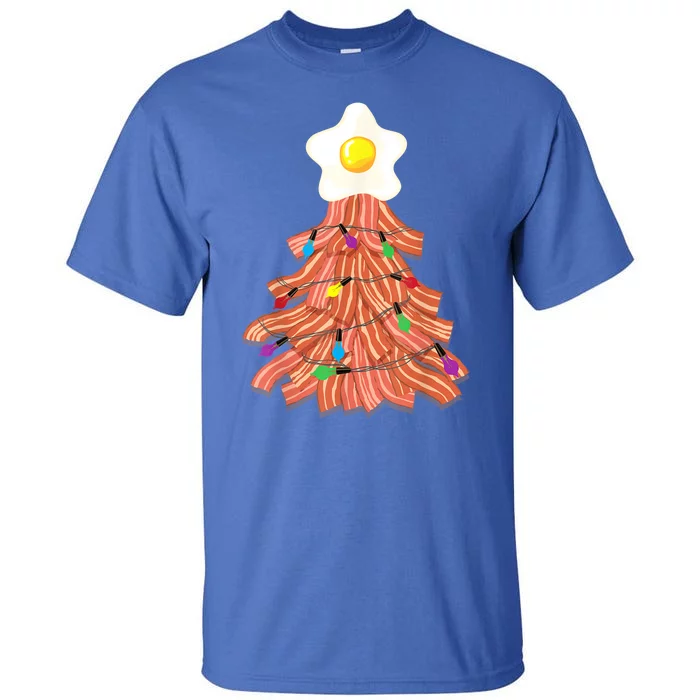 Bacon Christmas Tree Egg Top Funny Pork Lover Gift Tall T-Shirt