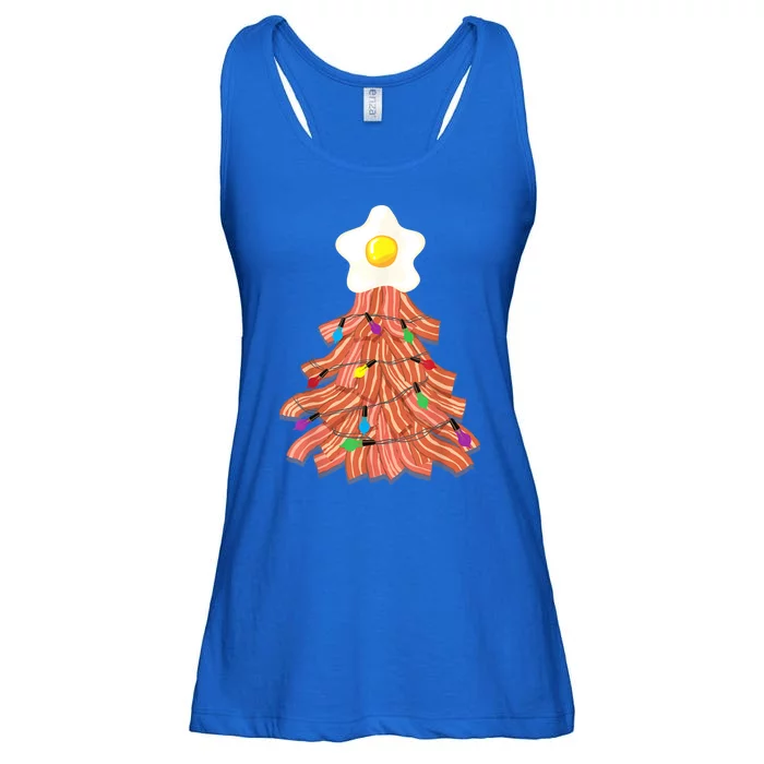 Bacon Christmas Tree Egg Top Funny Pork Lover Gift Ladies Essential Flowy Tank