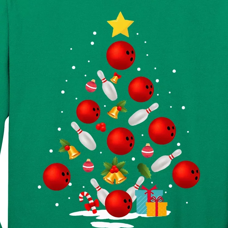 Bowling Christmas Tree Lights Xmas Long Sleeve Shirt