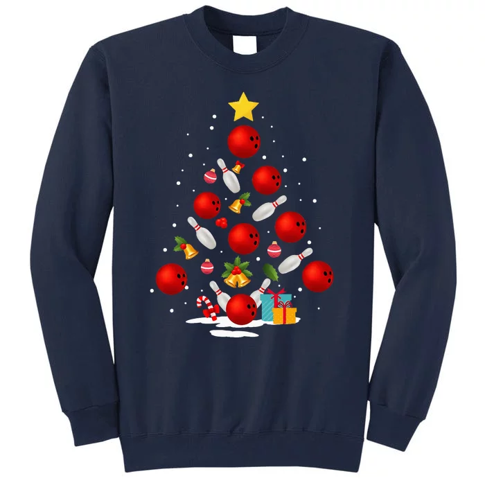 Bowling Christmas Tree Lights Xmas Tall Sweatshirt