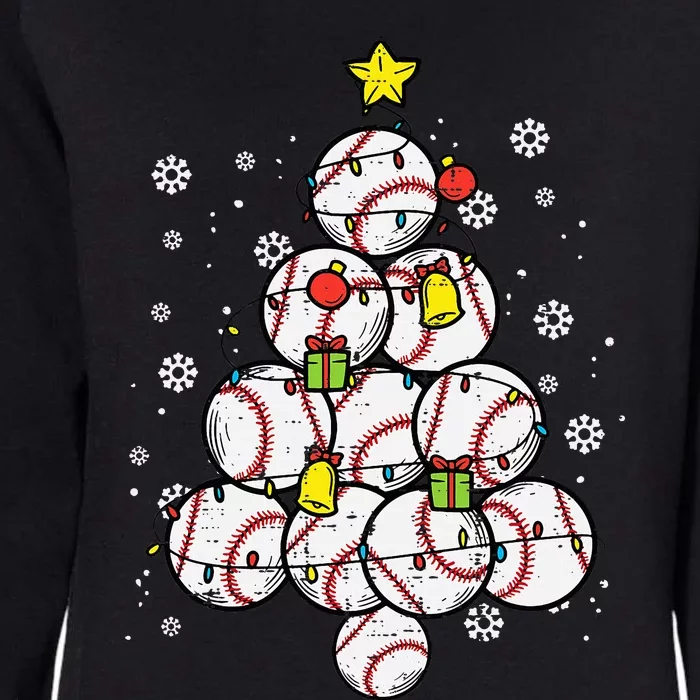 Baseball Christmas Tree Xmas Sports Player Womens California Wash Sweatshirt