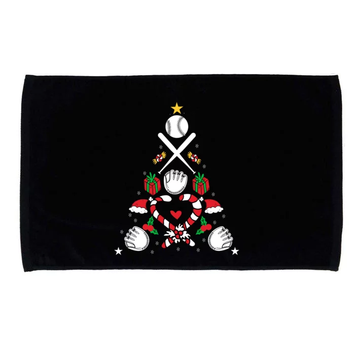 Baseball Christmas Tree Baseball Bats Xmas Baseball Player Gift Microfiber Hand Towel