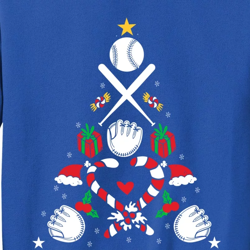 Baseball Christmas Tree Baseball Bats Xmas Baseball Player Gift Tall Sweatshirt