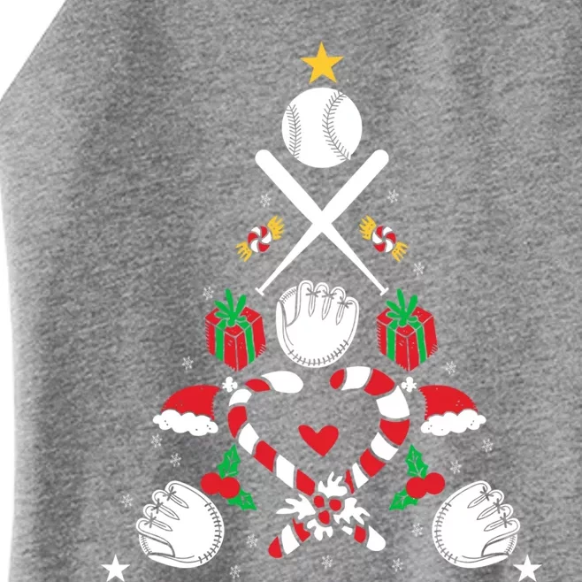 Baseball Christmas Tree Baseball Bats Xmas Baseball Player Gift Women’s Perfect Tri Rocker Tank