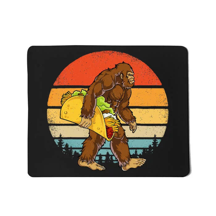 Bigfoot Carrying Taco Funny Cinco De Mayo Men Sasquatch Mousepad