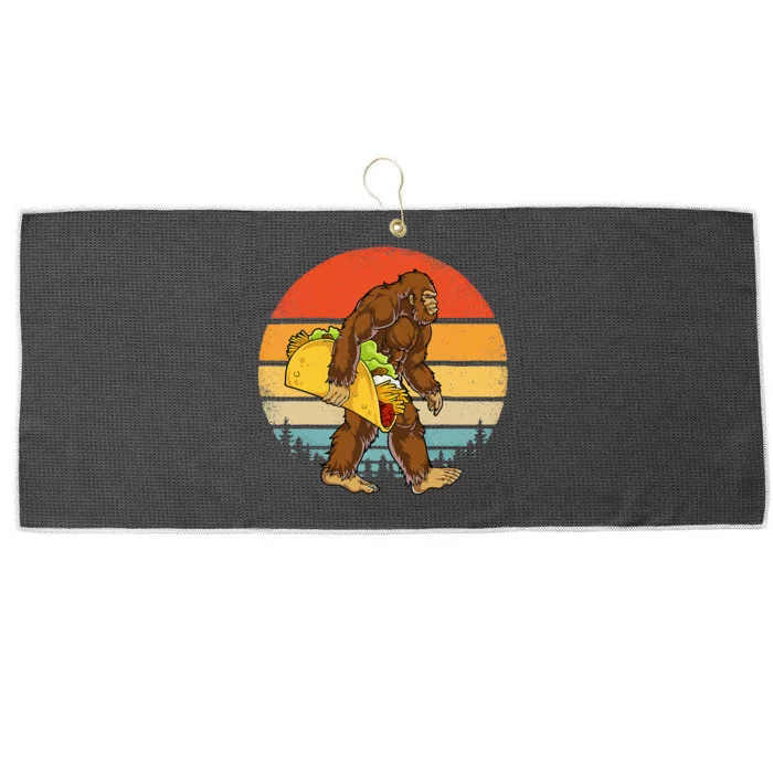 Bigfoot Carrying Taco Funny Cinco De Mayo Men Sasquatch Large Microfiber Waffle Golf Towel