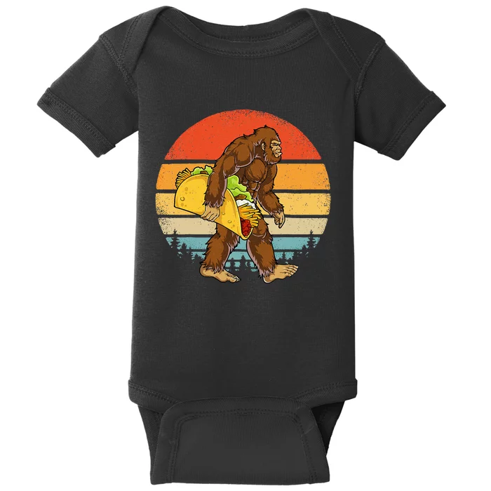 Bigfoot Carrying Taco Funny Cinco De Mayo Men Sasquatch Baby Bodysuit