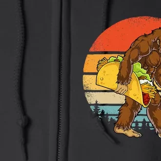 Bigfoot Carrying Taco Funny Cinco De Mayo Men Sasquatch Full Zip Hoodie