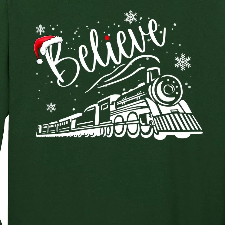 Believe Christmas Train Holiday Long Sleeve Shirt