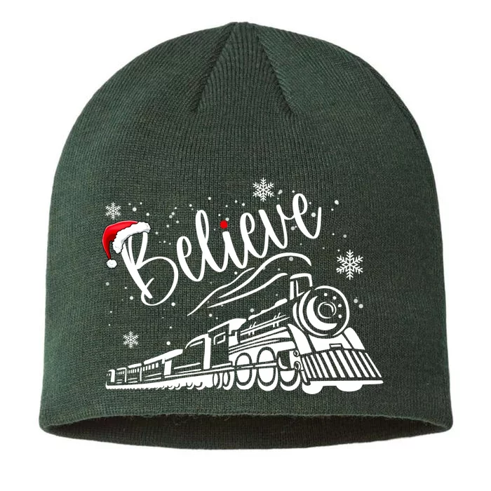 Believe Christmas Train Holiday 8 1/2in Sustainable Knit Beanie