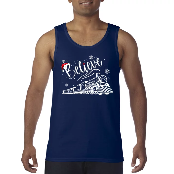 Believe Christmas Train Holiday Tank Top